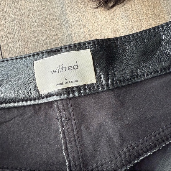 Aritzia Wilfred Melina faux leather high rise straight let pant black size 2 - Picture 6 of 8